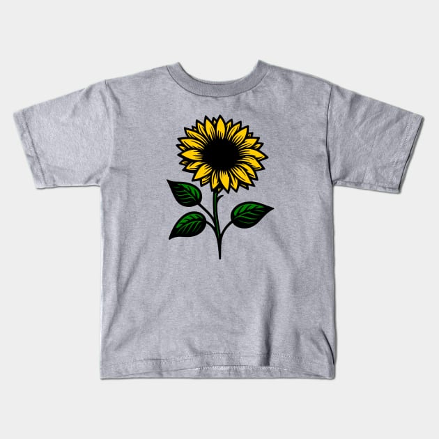 Sunflower with Stem Kids T-Shirt by KayBee Gift Shop